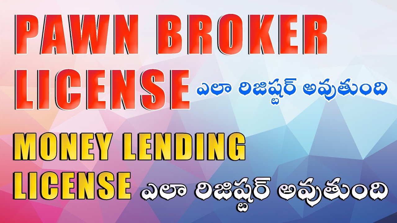 how to apply money lending license in telangana | how to apply pawn broker license in telangana