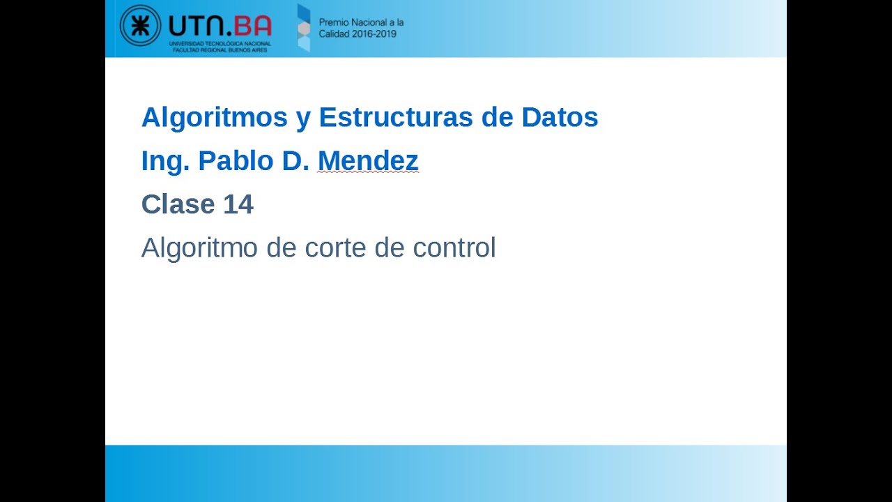 AYED - TEORICO - Clase 14: Corte de control