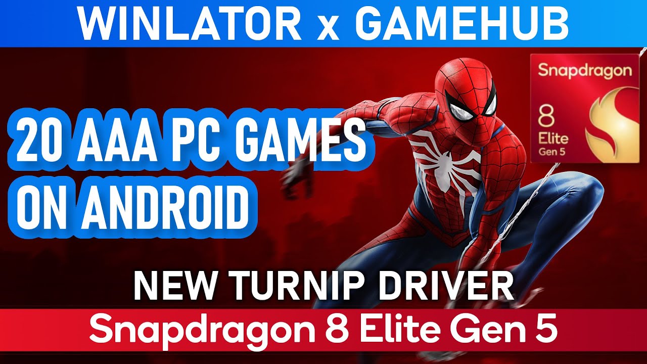 WINLATOR/GAMEHUB 20 AAA PC Games Test | Snapdragon 8 Elite Gen 5 | New Turnip Driver