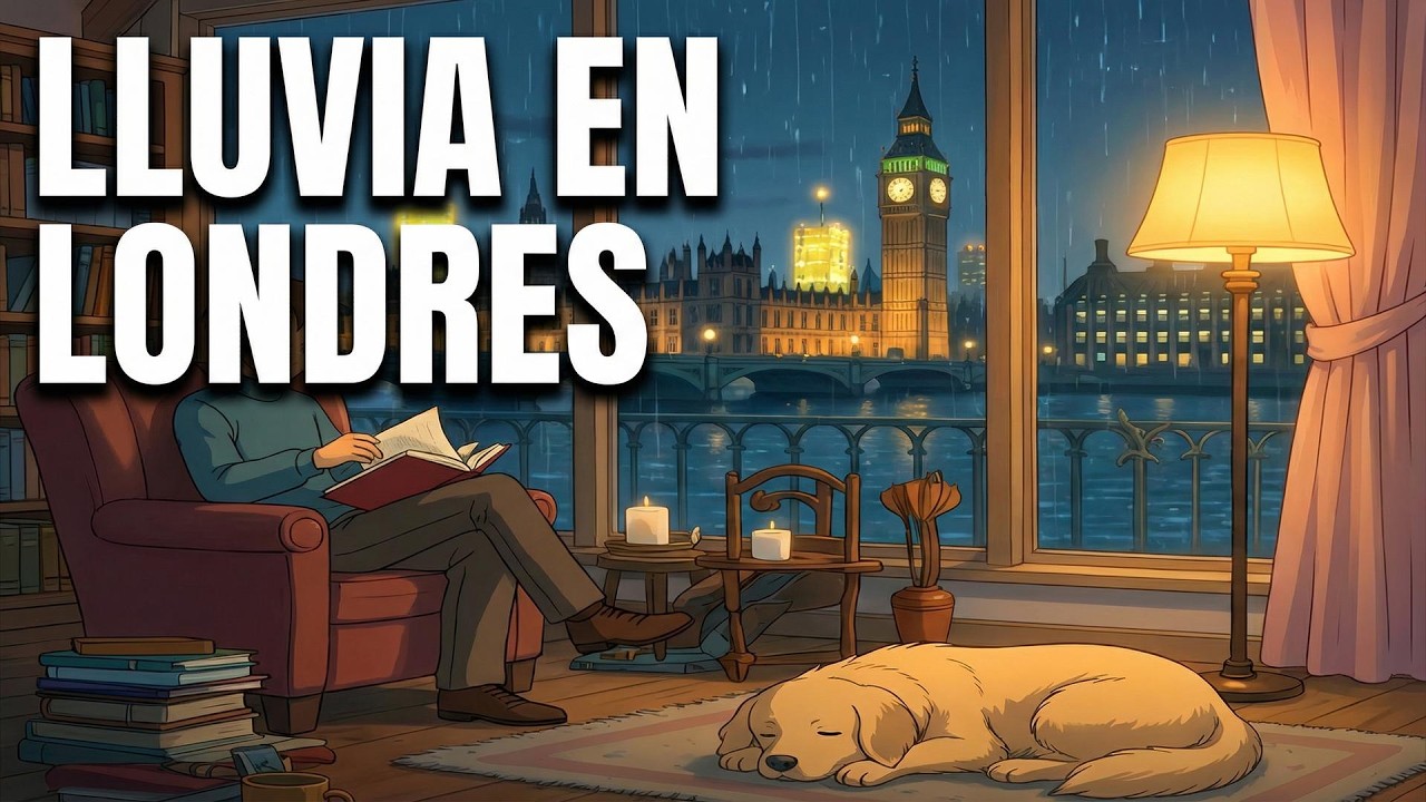 Lluvia en Londres de noche con mi Golden  🌧️🇬🇧 | Rainy London Lofi 🎧 Study, Sleep & Relax Music🐕