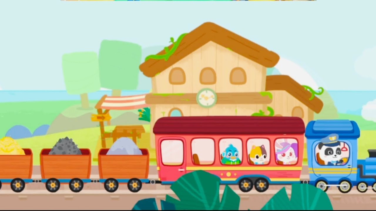 Railway station cartoon