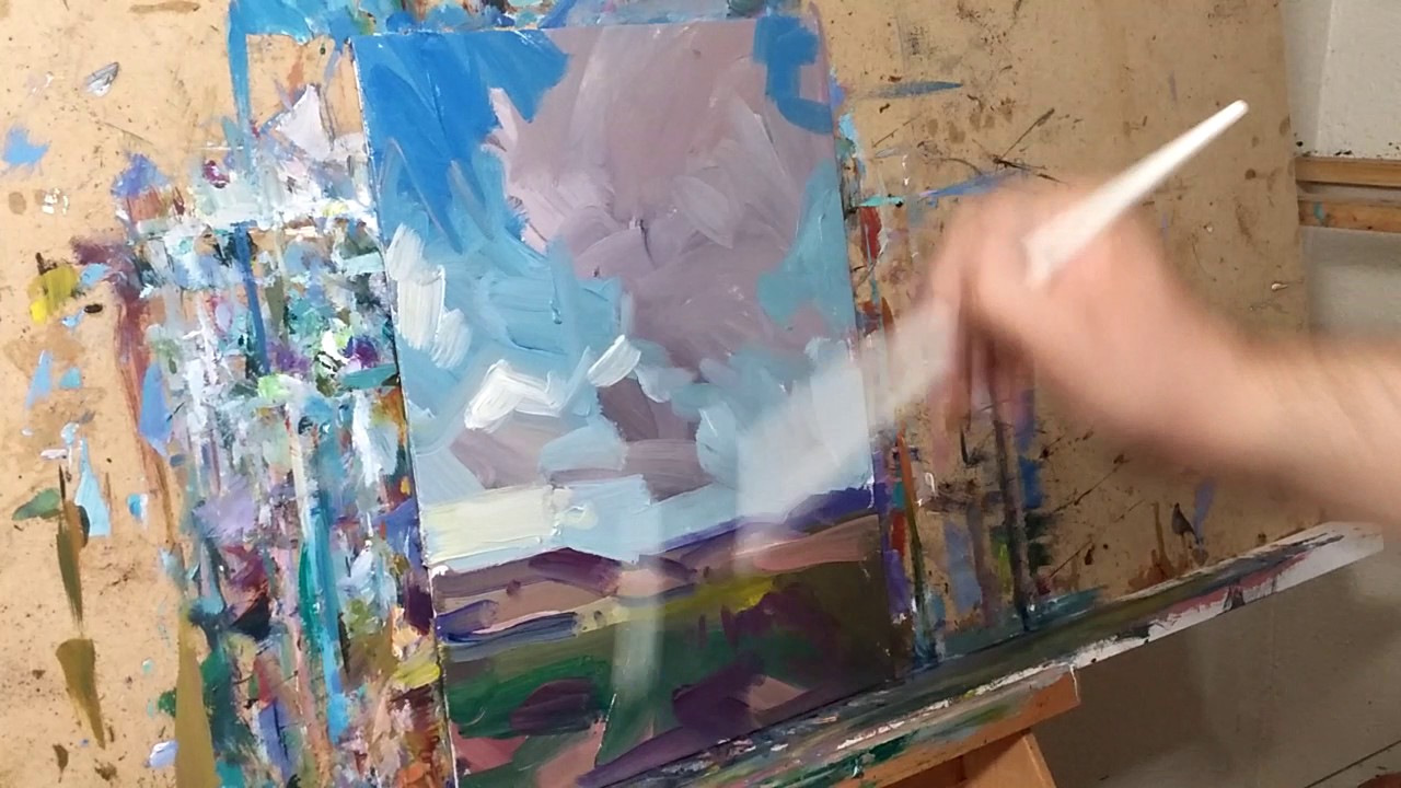 Impressionism Oil Painting Demo - Alla Prima - Clouds Painting by Artist Jose Trujillo