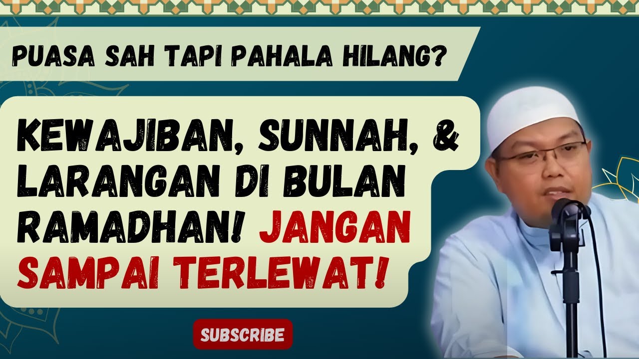 Ini Fiqih Puasa Ramadhan yang Wajib Diketahui! jangan sampai terlewat - Ustadz Dr Firanda Andirja