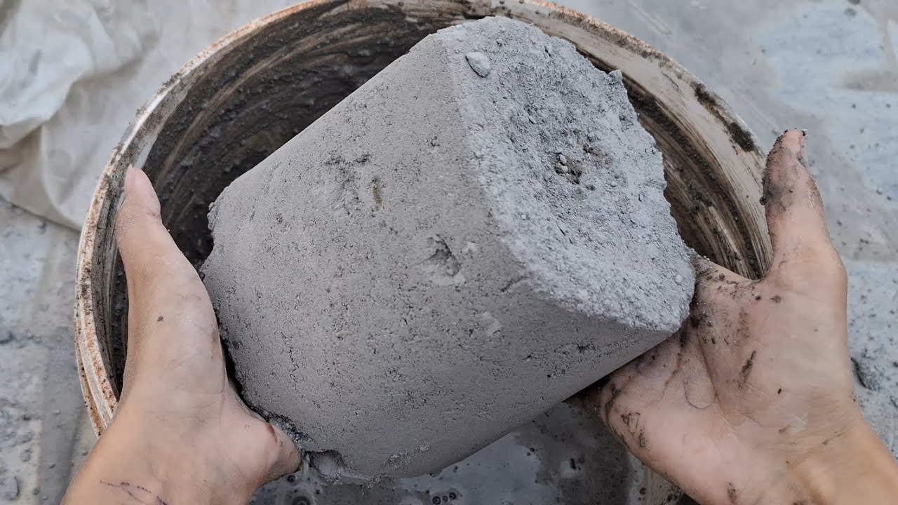 ASMR Reused cement&Pure cemet water crumbling edits satisfying