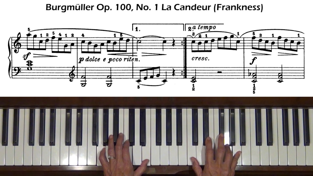 Burgmuller Op. 100, No. 1 La candeur (Frankness) Piano Tutorial