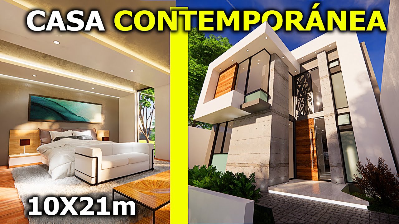 🔴CASA MODERNA CON ROOFGARDEN 10X21M