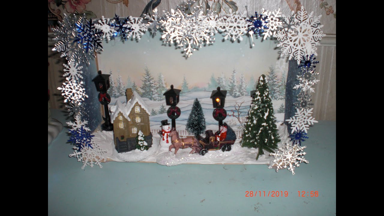 Upcycling Mandarinen Kiste wird zu Winterlandschaft #Weihnachtsdeko