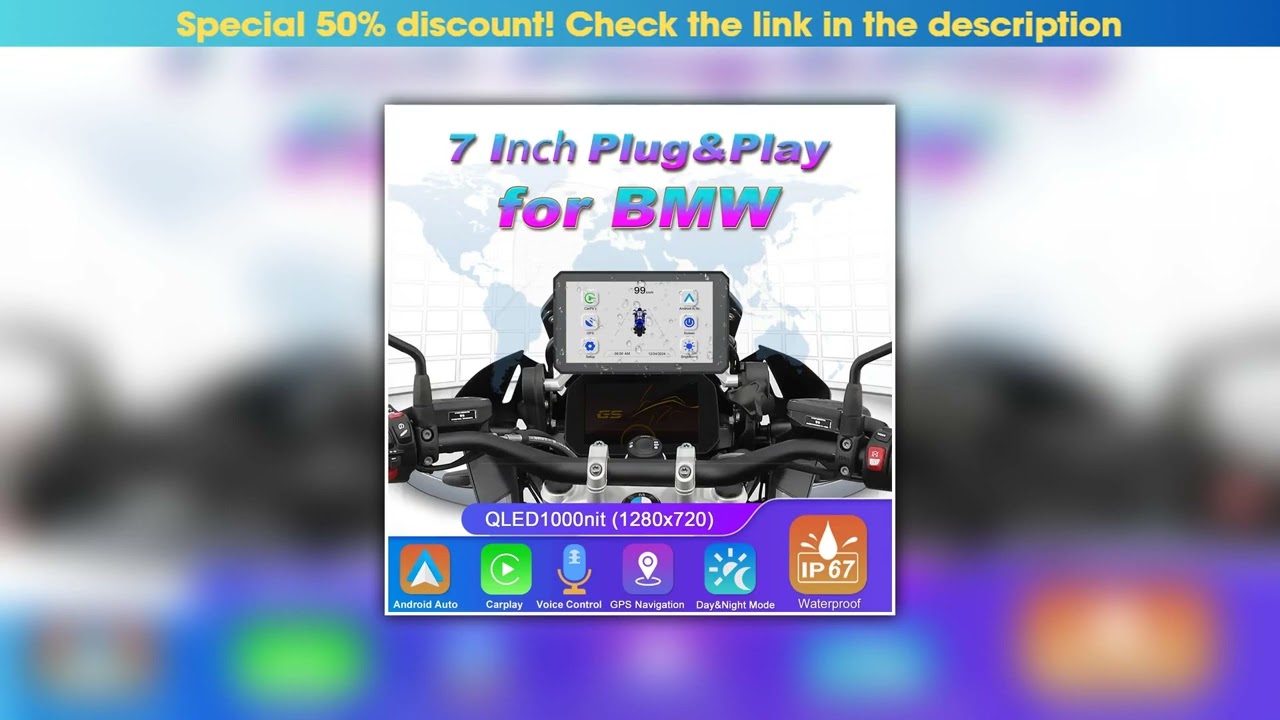 Deal 7 Inch GPS Motoplay for BMW Motorcycles Navigation Carpuride Mota BMW Navigator Carplay Screen