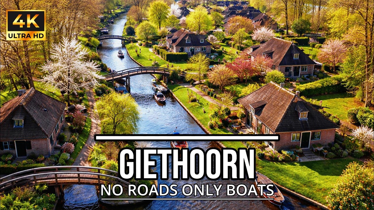 Giethoorn Netherlands 🇳🇱 | No Roads Only Boots | Cinematic Drone 4K Video