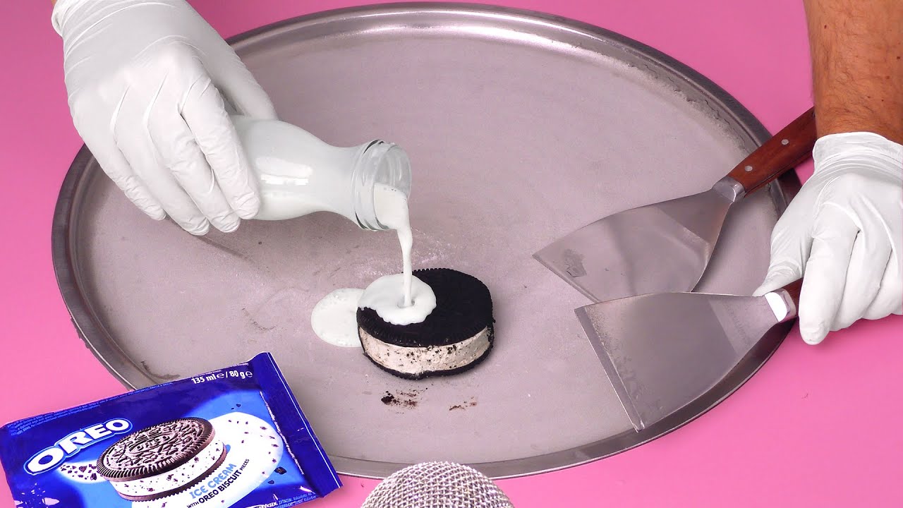 Giant OREO Ice Cream Sandwich - Ice Cream Rolls | mouthwatering silent cooking ASMR - Food Art