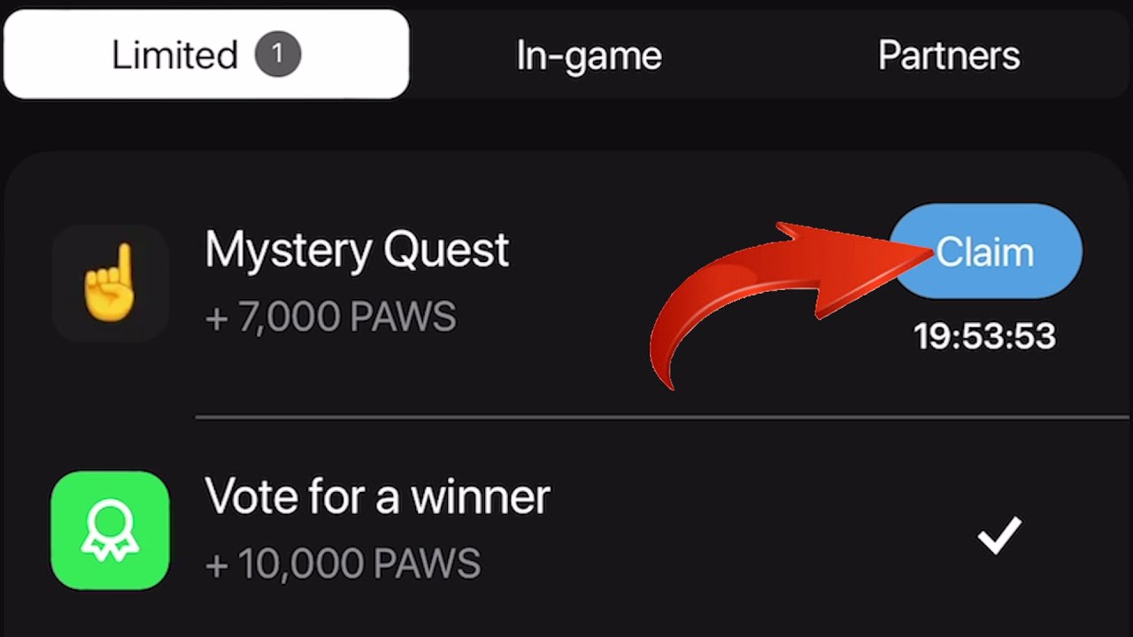 How To Perform Paws Airdrop 7,000 Mystery Quest Task