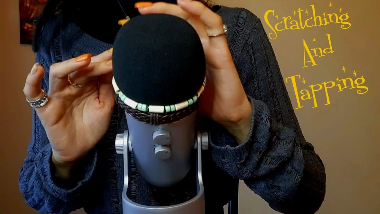 ASMR Ear to Ear Mic Scratching, Foam Scratch and Tap, Nail Tapping.