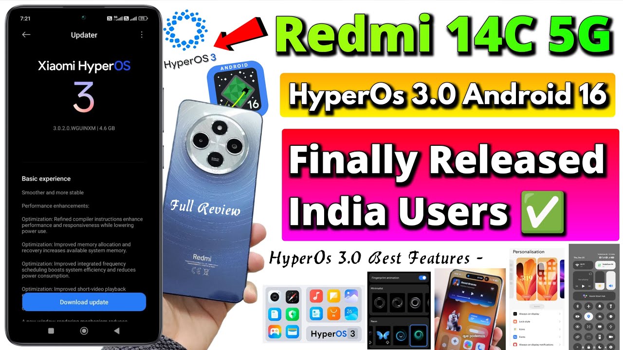 Redmi 14C 5G HyperOS 3.0 Android 16 Update Finally Released in India | Full Review & Features🔥✅