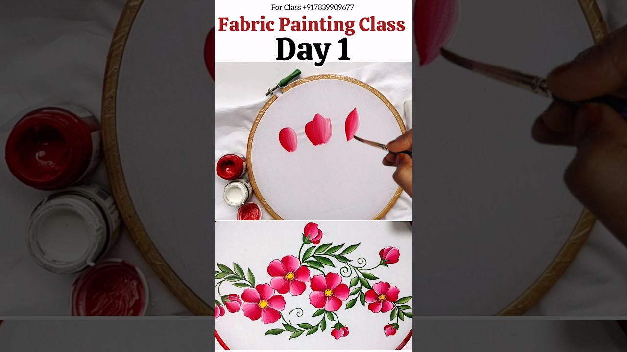 Fabric Painting Class for Beginners Day 1 #art #fabricpainting #paintingClass1
