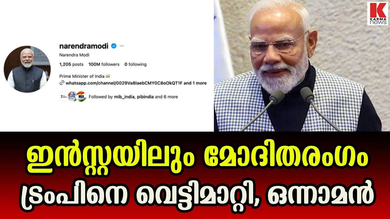 മോദിയാണ് താരം  ഇൻസ്റ്റഗ്രാമിൽ 10 കോടി ഫോളോവേഴ്സ്