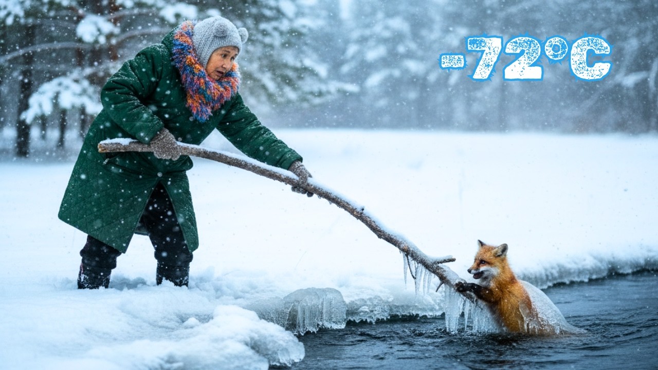A Fox Pup Falls Into an Icy River at -72°C and an 82 Year Old Woman Rescues Him | Animal Rescue