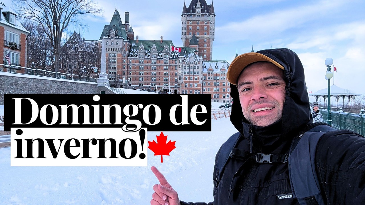 ANDANDO PELO CENTRO DE QUÉBEC COM MUITA NEVE! - MORAR NO CANADÁ