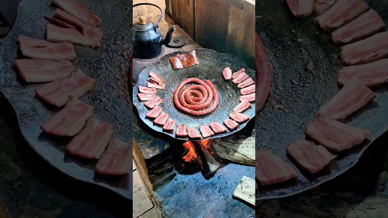 🥓 Bacon e Linguiça Frita no Disco de Arado 