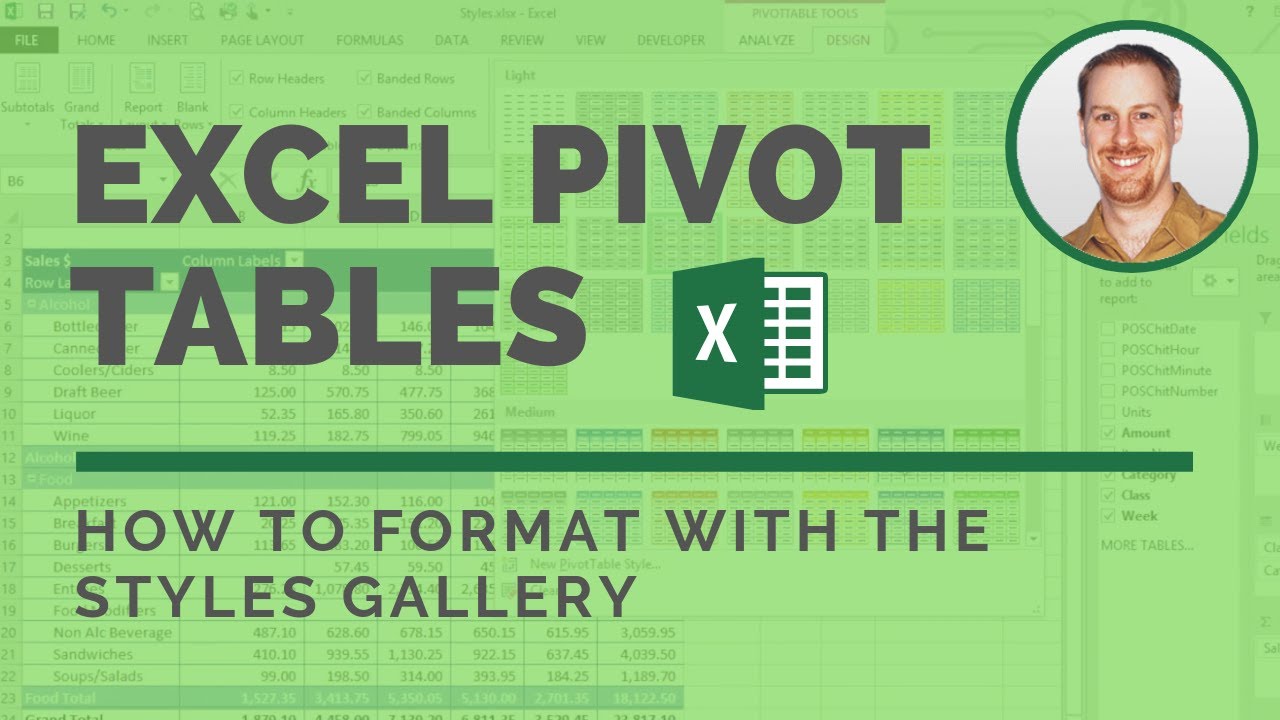 How to Format a Pivot Table With The Styles Gallery - Excel Pivot Tables (lesson 22) - GoSkills.com