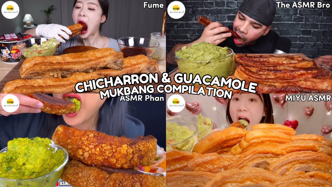 ASMR | CHICHARRON & GUACAMOLE MUKBANG COMPILATION | CRUNCHY ASMR |