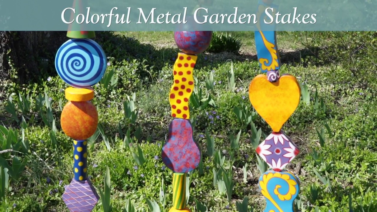 Colorful Metal Decorative Garden Stakes SKU# GO7822 - Wind & Weather