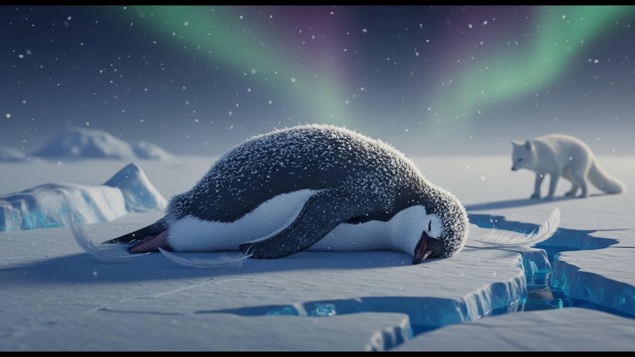 “Antarctica Mein Akela Penguin | 70°C Barf Mein Survival Aur Dardnaak Maut | ASMR Oil Painting Story