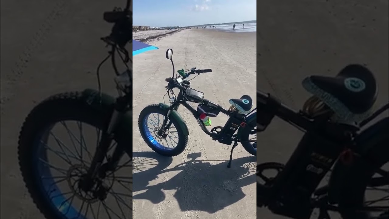 The ecotric e-bike takes you to the beach for a sunbath!!!🤩🤩🤩