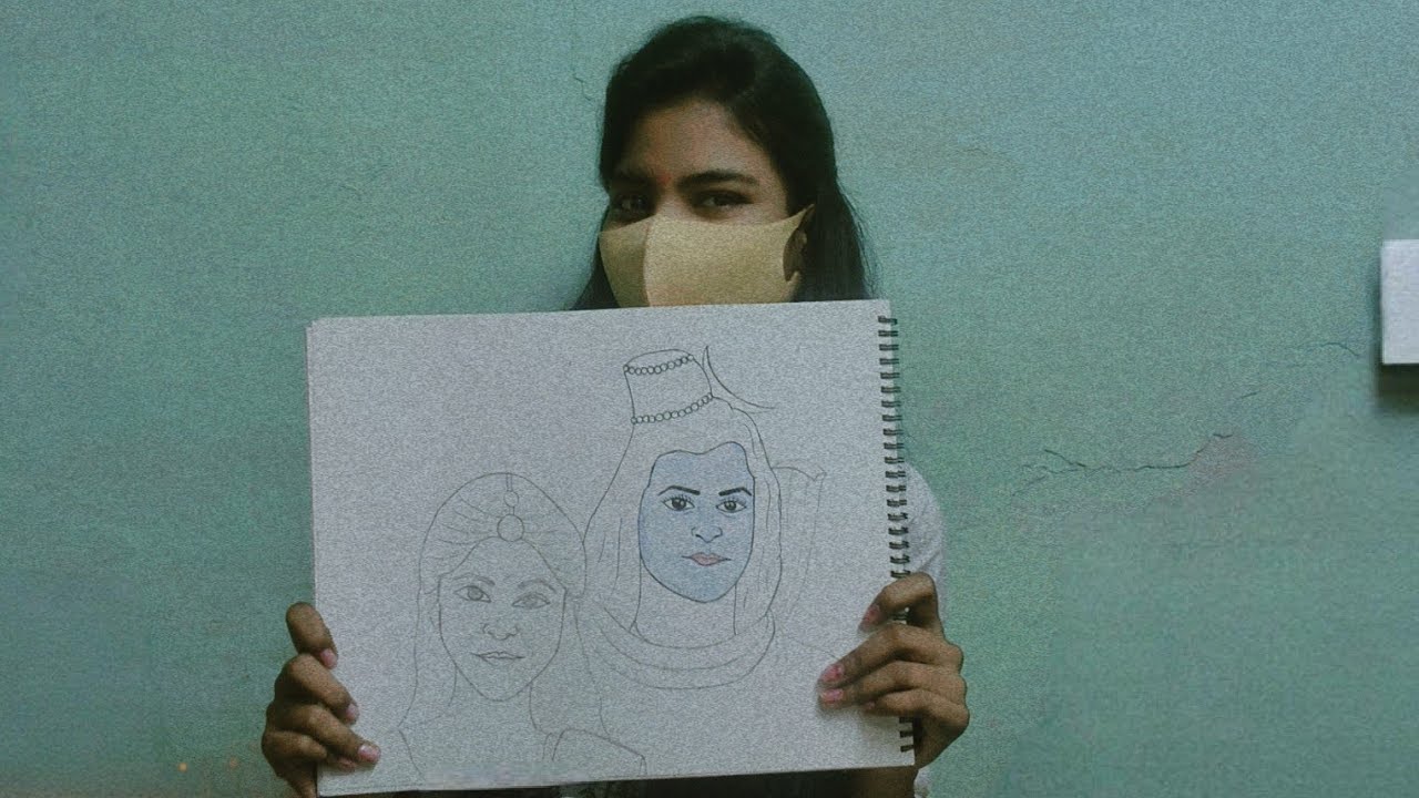 How to make easy and beautiful drawing shiv ji and mata Parvati coloring part