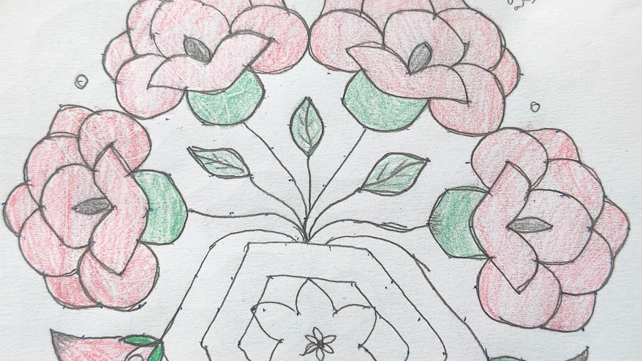 Beautiful flowers rangoli 