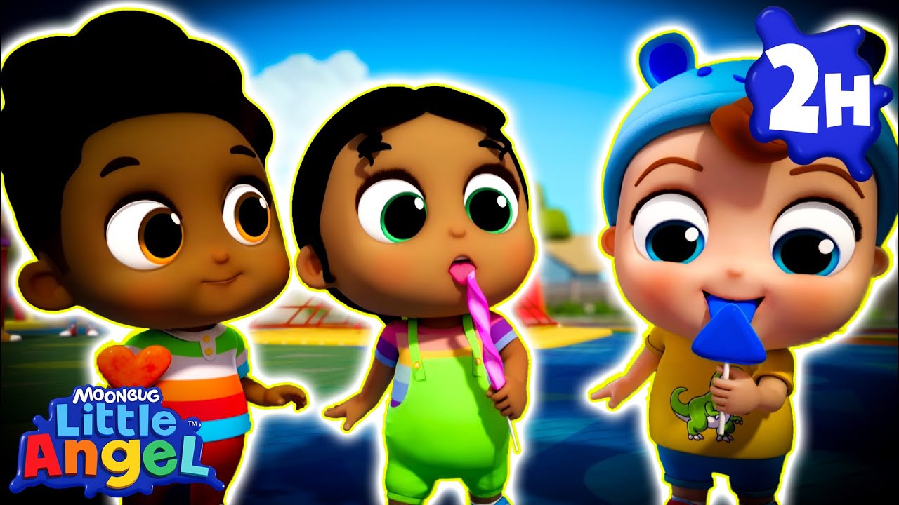 🍭 Lollipops! Let's Sing Together 🍭 | Little Angel | Melody Time: Moonbug Kids Songs