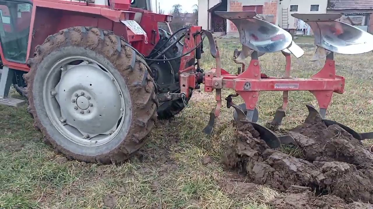 Massey   Ferguson  575    +     Landsberg   ploughing   oranje  orka  orba