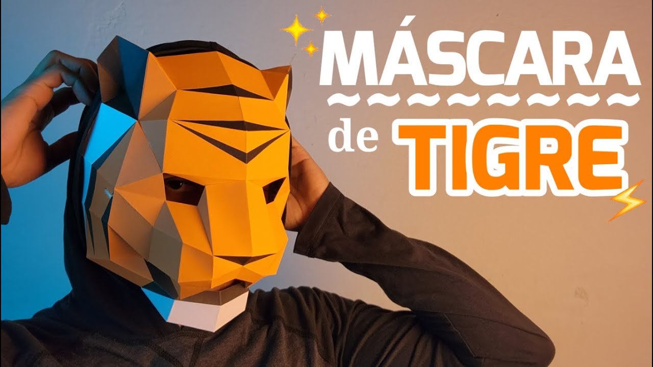 Cómo hacer una Máscara de Tigre con Cartulina para Fiestas o Carnavales - Momuscraft