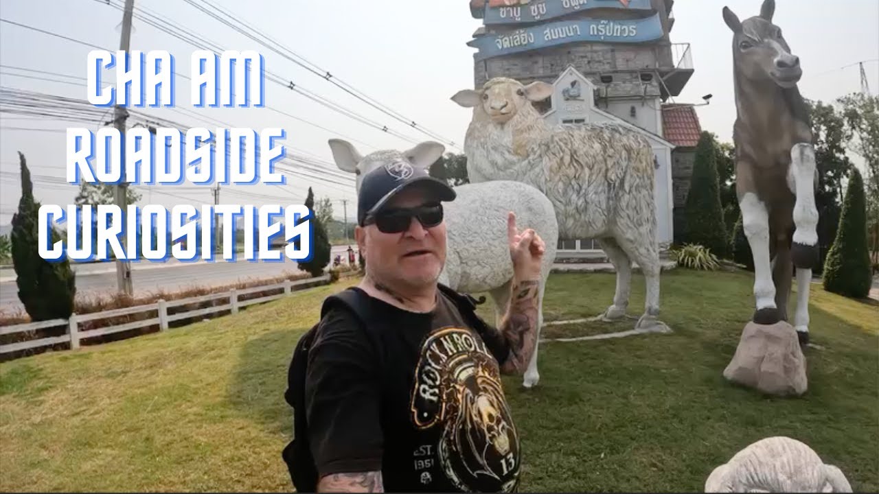 Abandoned water park.shopping outlet and sheep.Cha am Thailand.