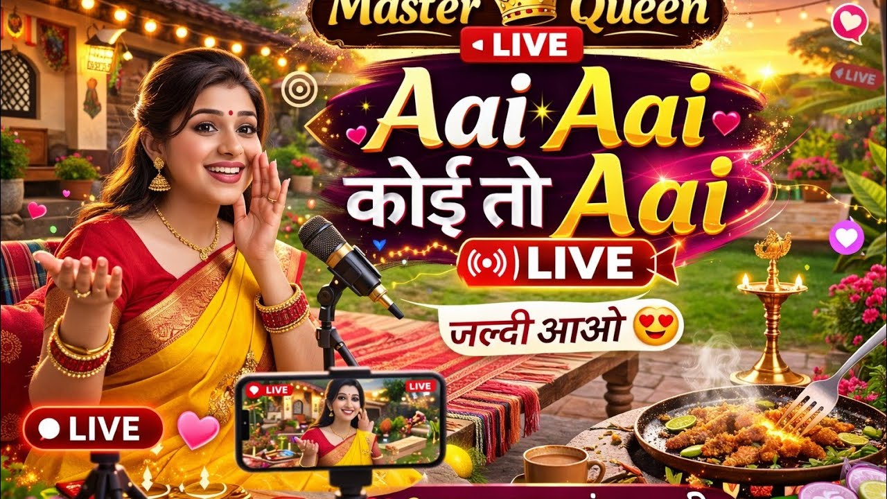 Aaiye aaiye koi to aai mere live me#MasterQueen #LiveCooking #JoinNow #CookingWithLove #SupportMe