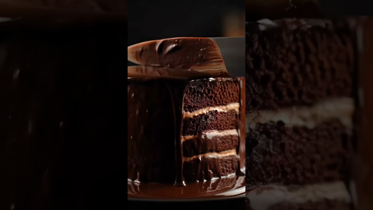 Rich Dark Chocolate Cake 🍰 | Ultimate Moist & Fudgy Dessert #shorts