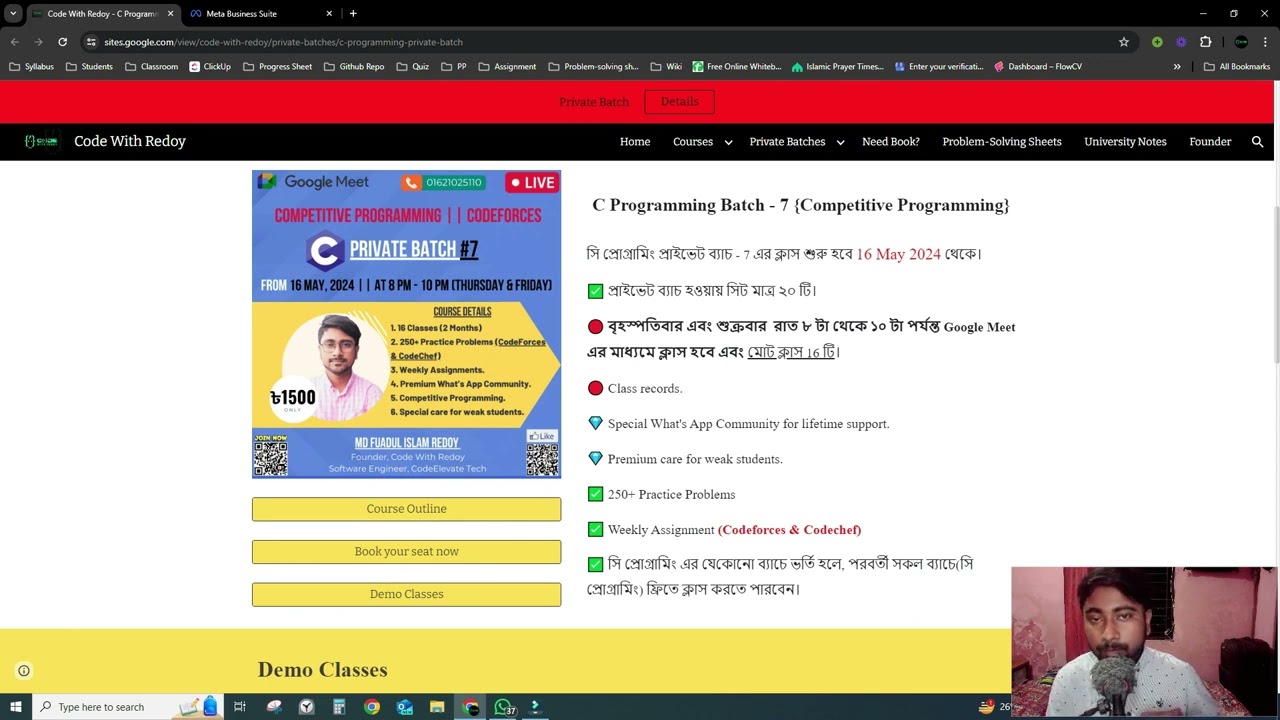 Free C Programming Private Batch - 7 Code with Redoy || #cprogramming #codewithredoy