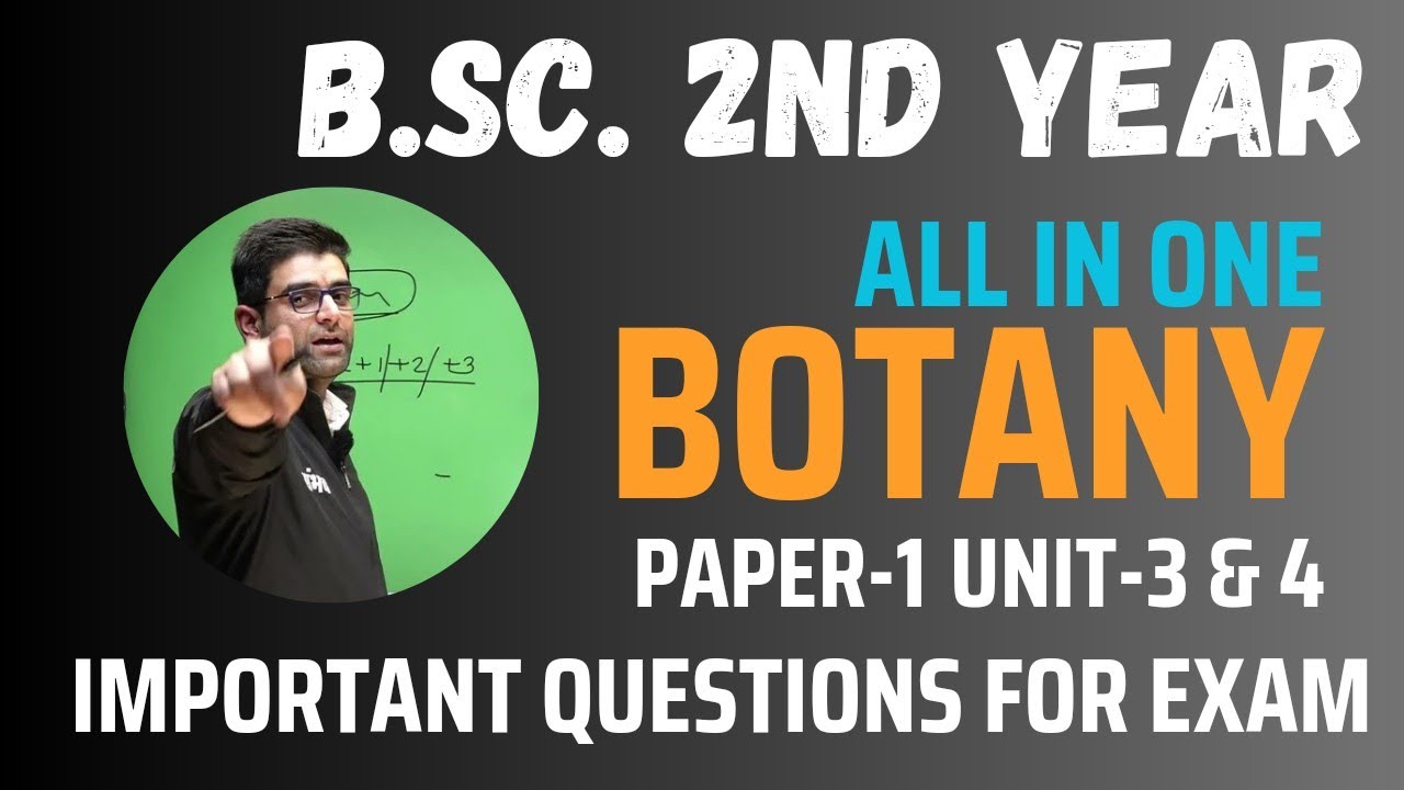 B.Sc. 2nd Year Important Questions For Exam  Paper 1 Unit 3& 4 #bsc