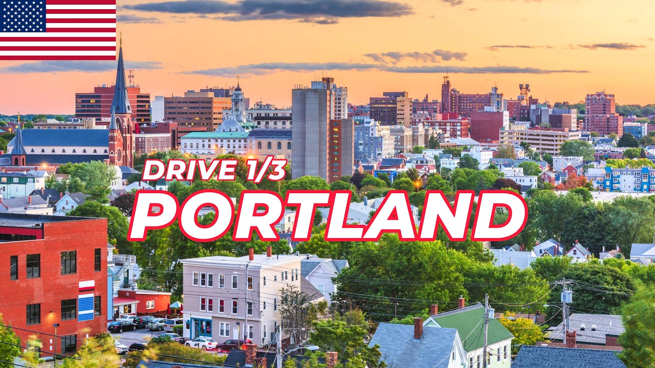 Portland Drive on a Beautiful Day Part 1/3, Maine 4K 60 FPS