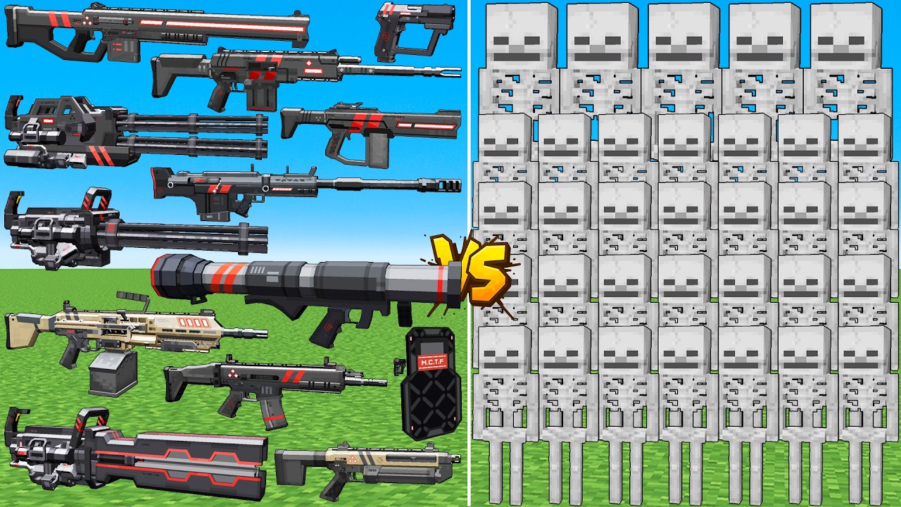 What TaCZ FMIC Gun Can Defeat The Most All New Skeleton Minecraft in a Row?