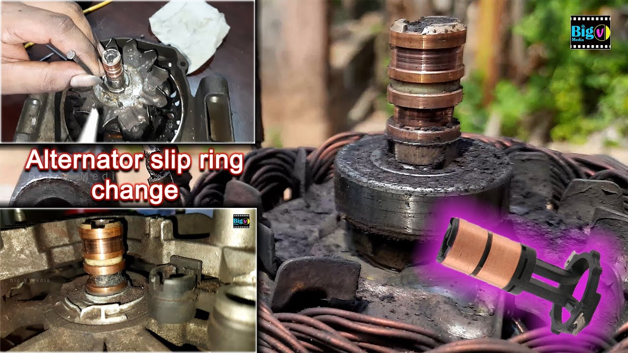 Fix car starting problem due to low output voltage from alternator | Replacing alternator slip rings