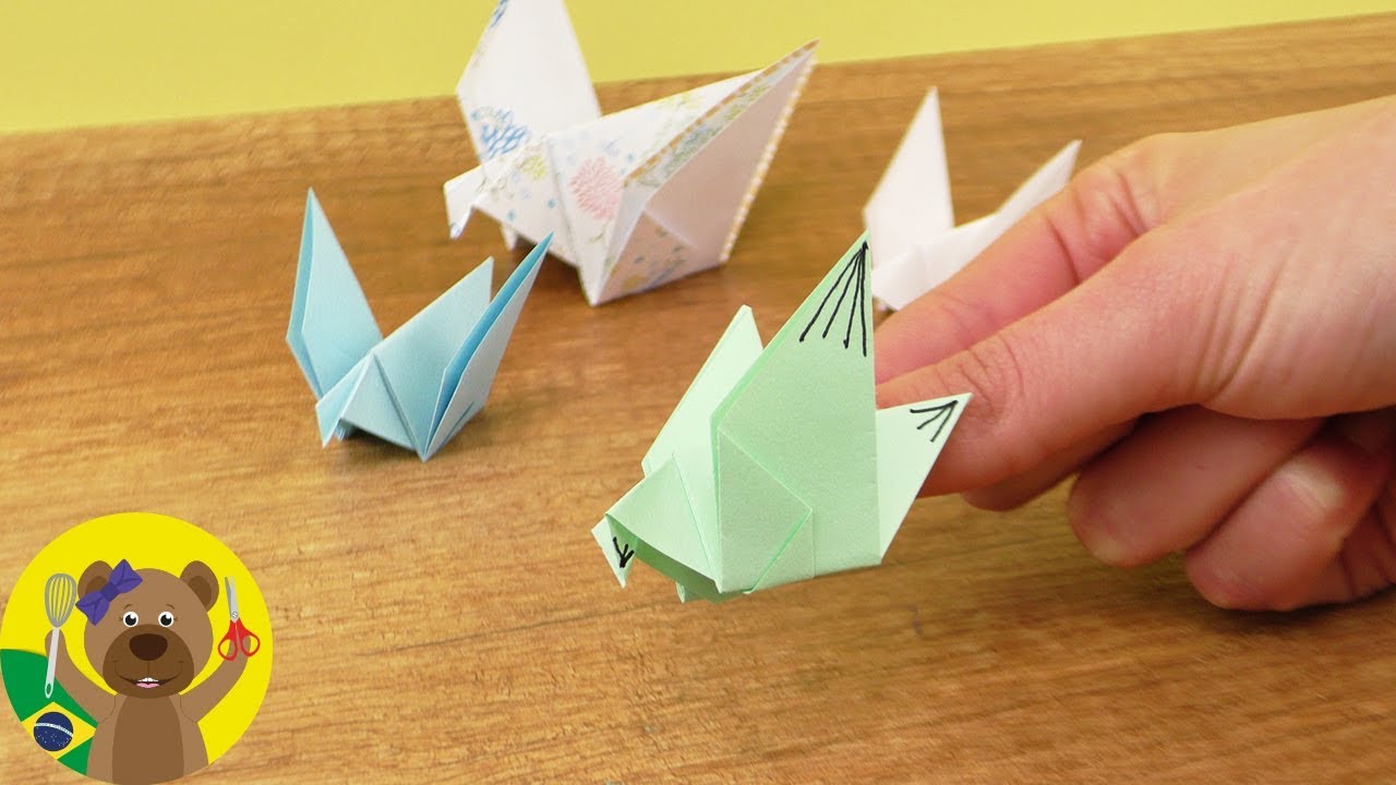 Origami para Crianças | Passarinho de Dobradura super fácil de fazer | Tutorial
