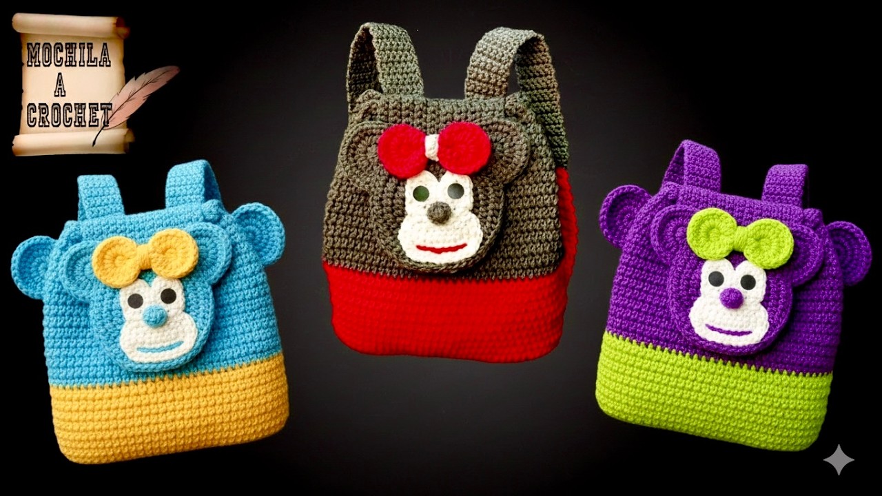 PASO A PASO PARA TEJER MOCHILA A CROCHET PARA NIÑA