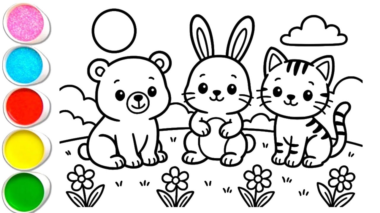Cute Animal Friends: A Fun Step-by-Step Drawing & Coloring Adventure!