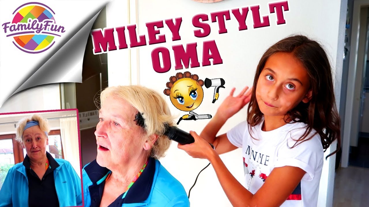 MILEY STYLT OMA UM - 9 Jährige wird FRISEURIN - Family Fun