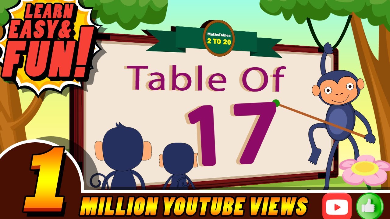 17x1=17 Multiplication, Table of Seventeen Tables Song Multiplication Time of tables - MathsTables