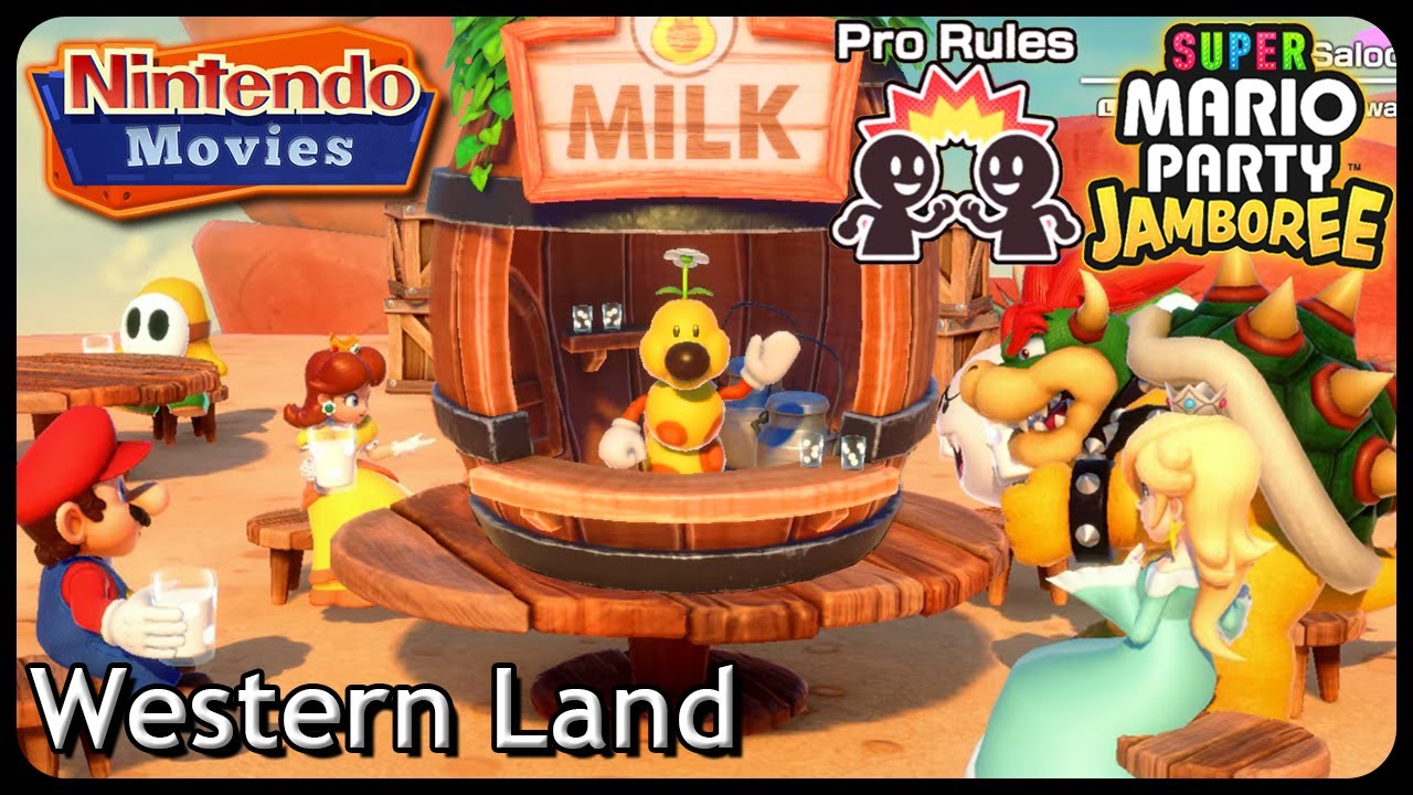 Super Mario Party Jamboree - Western Land (Pro Rules, 4P: Mario, Boo, Bowser, Daisy)