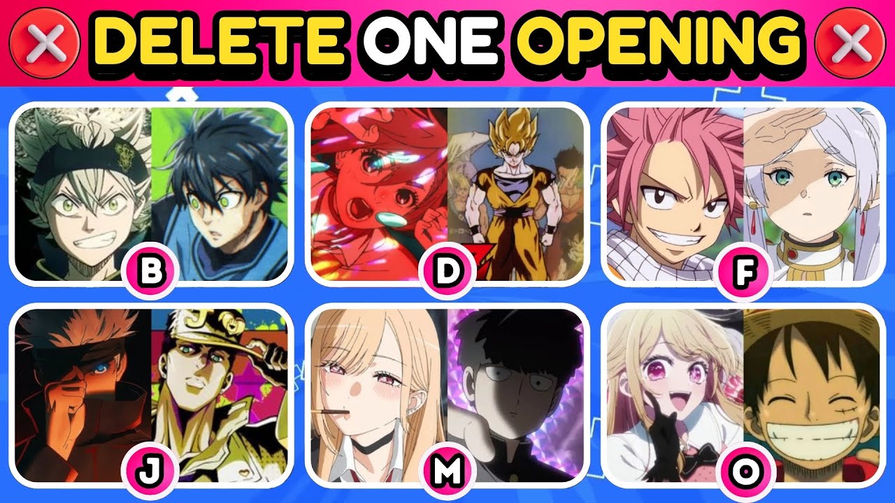 ❌ DELETE ONE ANIME OPENING FOR EACH LETTER ❌ | (A to Z) | Anime Opening Quiz 🔥