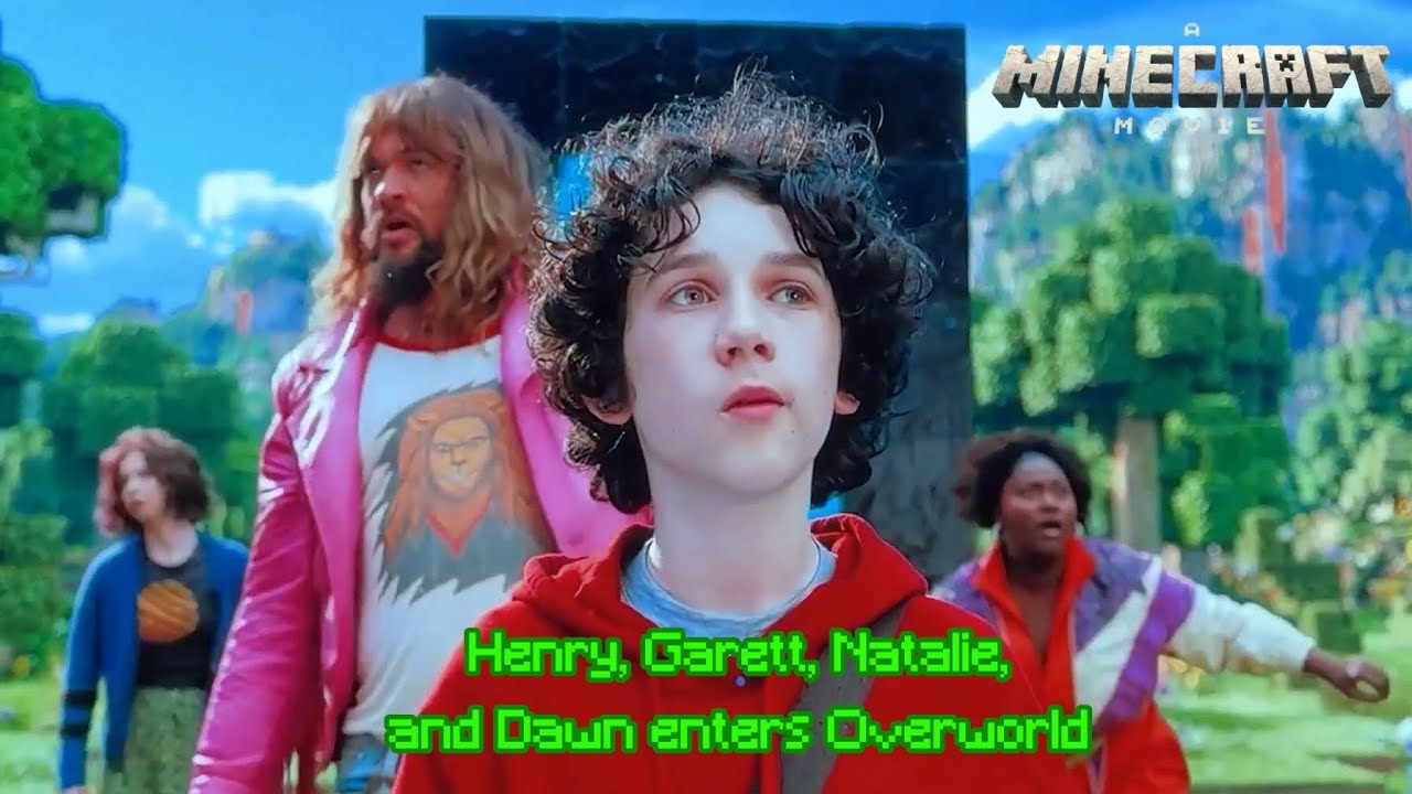 👈Henry, Garett Garrison, Natalie, and Dawn enters Minecraft Overworld Scene | A Minecraft Movie✅️