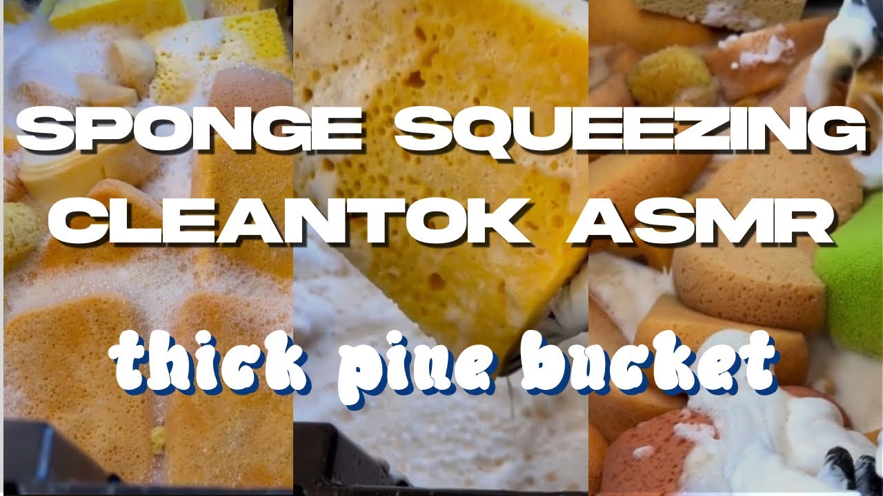 [36MIN] HUGE PINE MIX OVERLOAD SUDSY SPONGE SQUEEZING ASMR | 4 PINE BUCKETS | PINESOL, POP, LUNDMARK