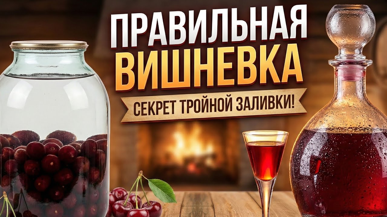 ВИШНЕВКА: Правильный рецепт в 3 этапа. Тройная заливка вишни!